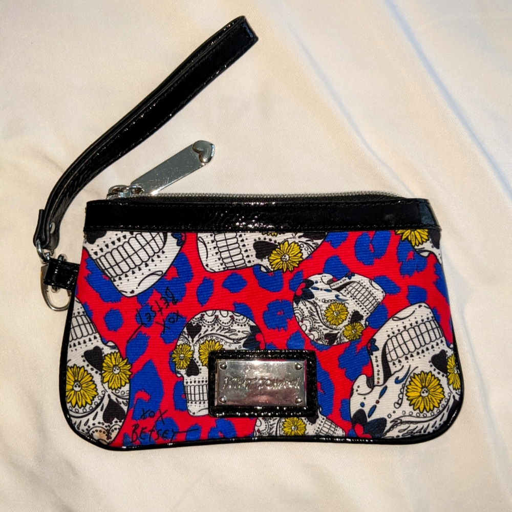 Betsey Johnson Sugar Skulls wristlet, Brand New From 2010